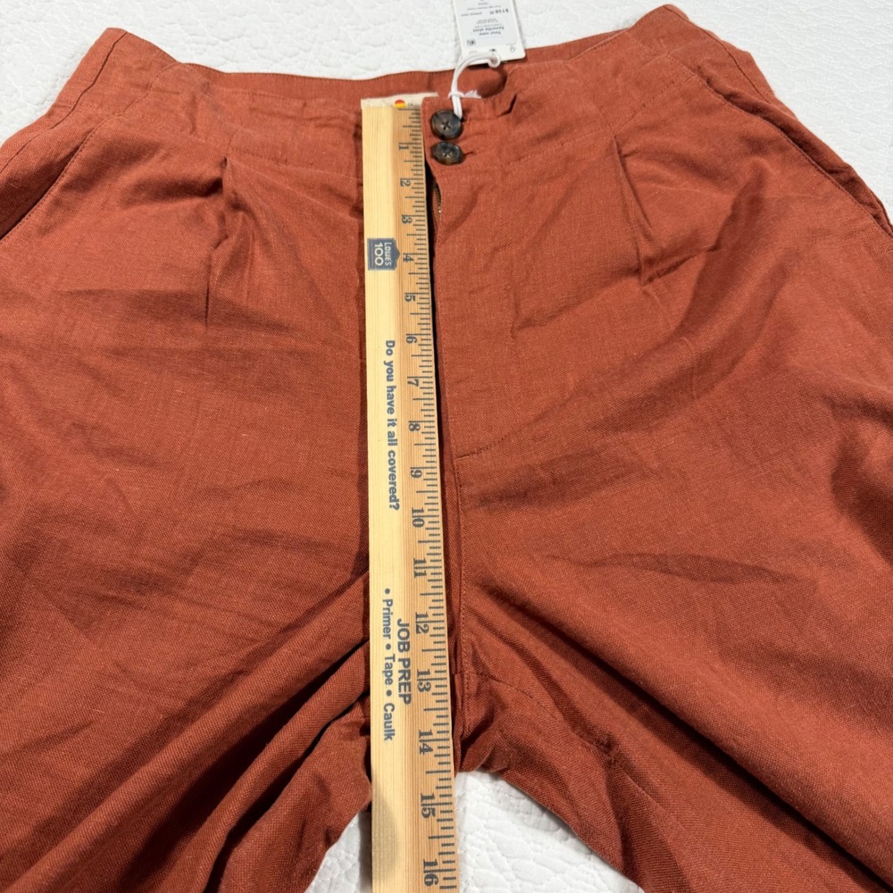 Marine Layer Women Rust Orange Wide Leg Tencel Blend Pleated Trousers Sz 10 NEW - Picture 8 of 11